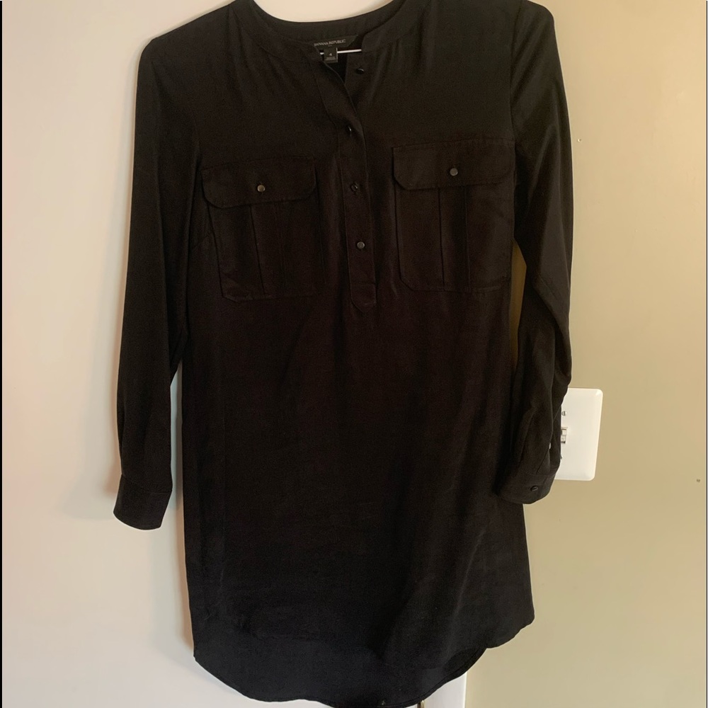 Banana Republic Black Oversized Long Sleeve Dress